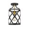 Z-Lite Malcalester 1 Light Flush Mount, Matte Black & Olde Brass 481F1-MB-OBR - alternate 6